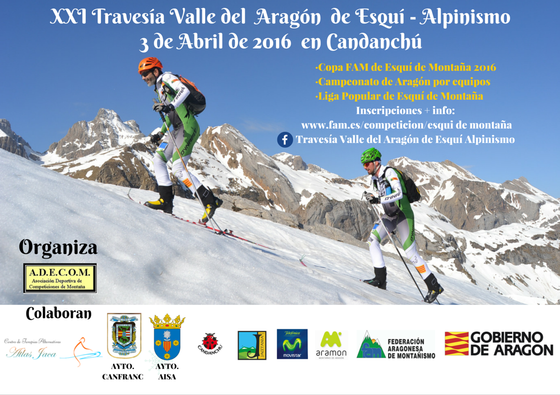 CARTEL XXI TRAVESIA VALLE DEL ARAGON DE ESQUI ALPINISMO 2016
