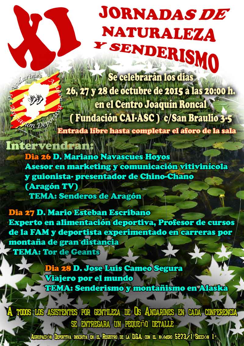 2015 XI JORNADAS DE NATURALEZA Y SENDERISMO