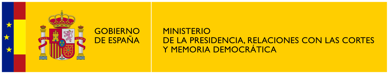 Logotipo del Ministerio de la Presidencia Relaciones con las Cortes y Memoria democrática