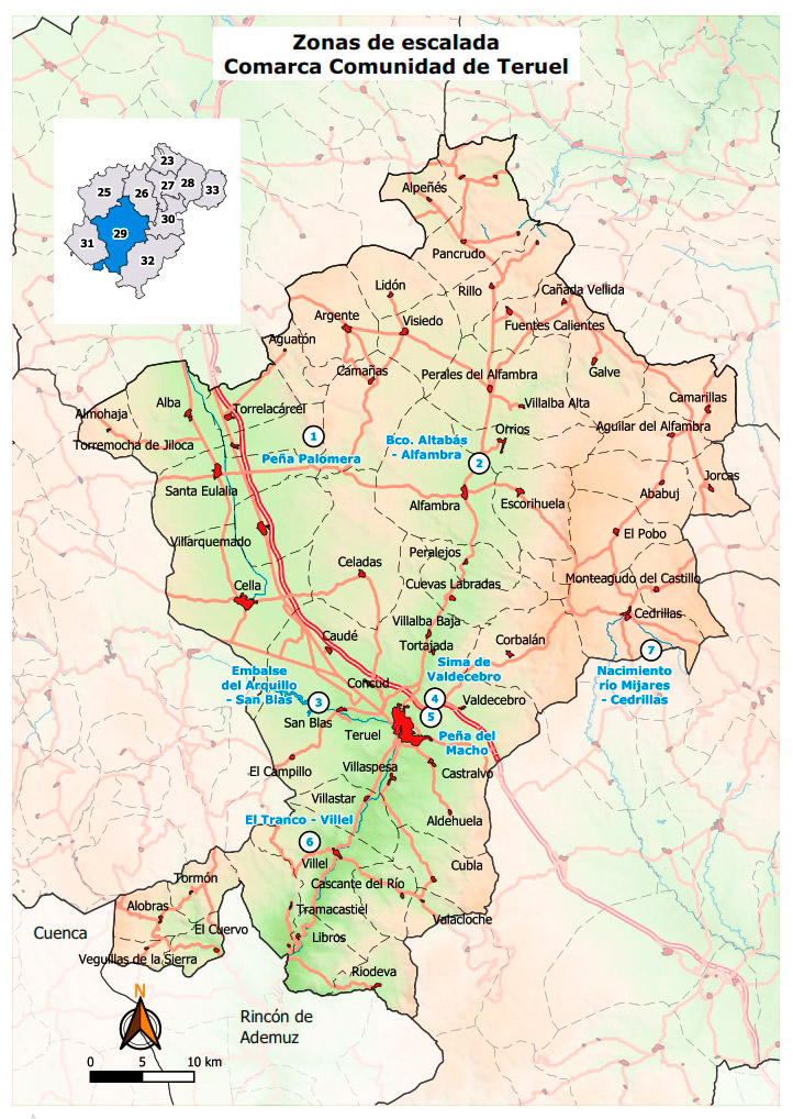 Mapa escalada Com de Teruel